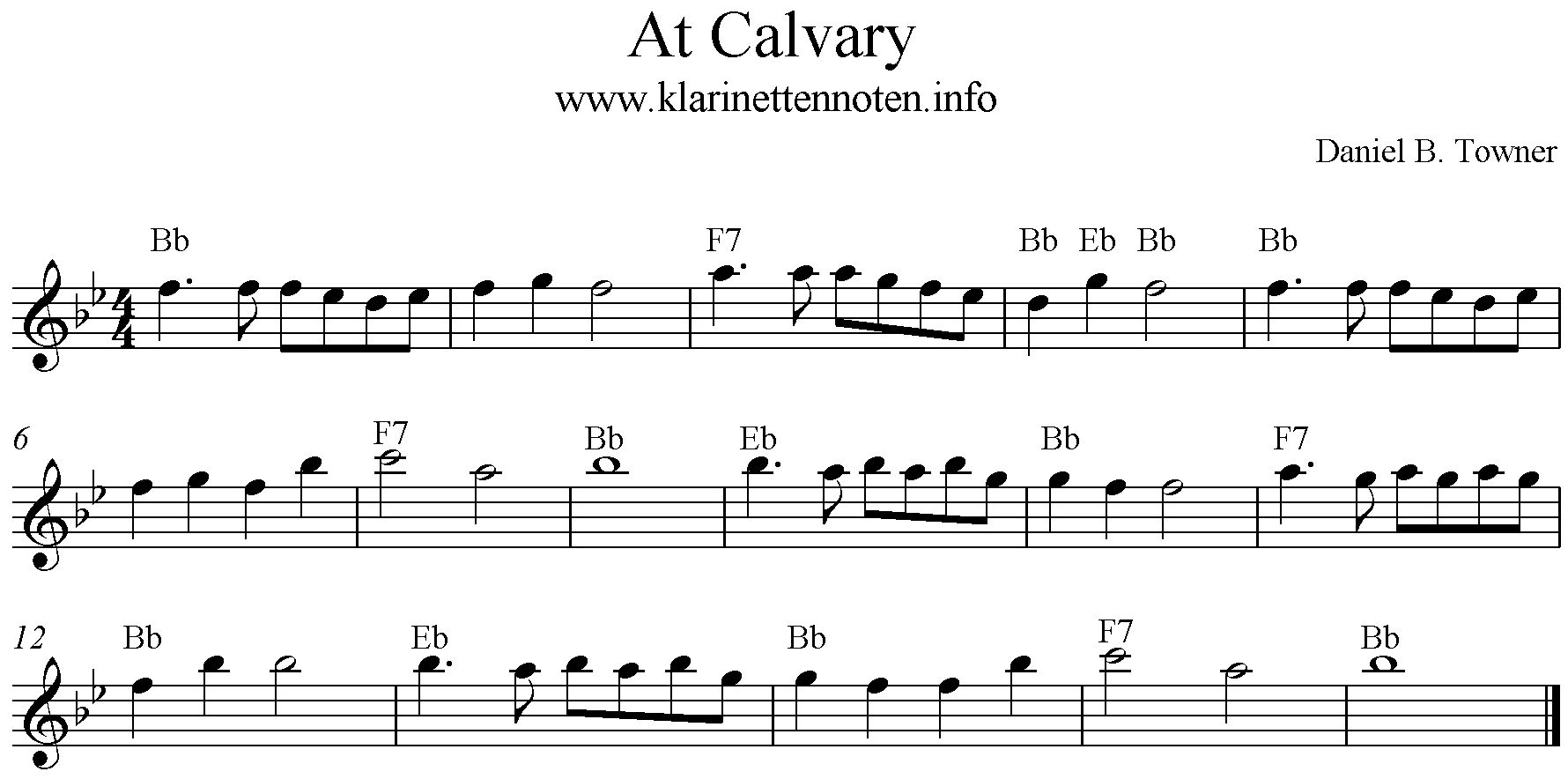 At Calvary, Clarinet